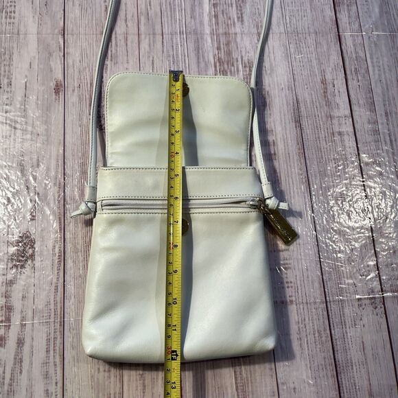 Giani Bernini Signature Logo White Genuine Leather Crossbody Bag/Purse. - Picture 12 of 12